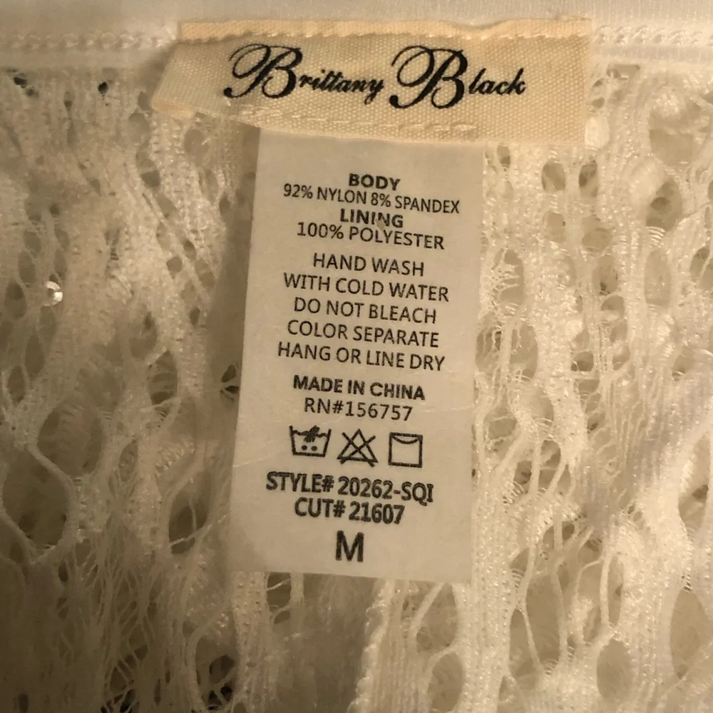 Brittany Black White Lace Sparkle Wrap size Medium - Picture 7 of 7